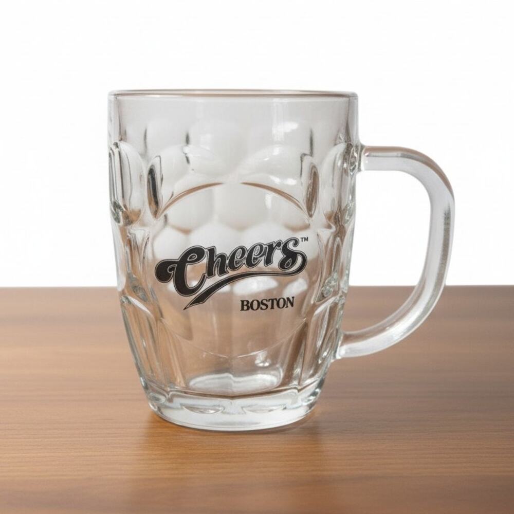 Cheers Boston Beer Mug Glass Stein 16 oz Pint 5" Tall TV Show Bar Souvenir